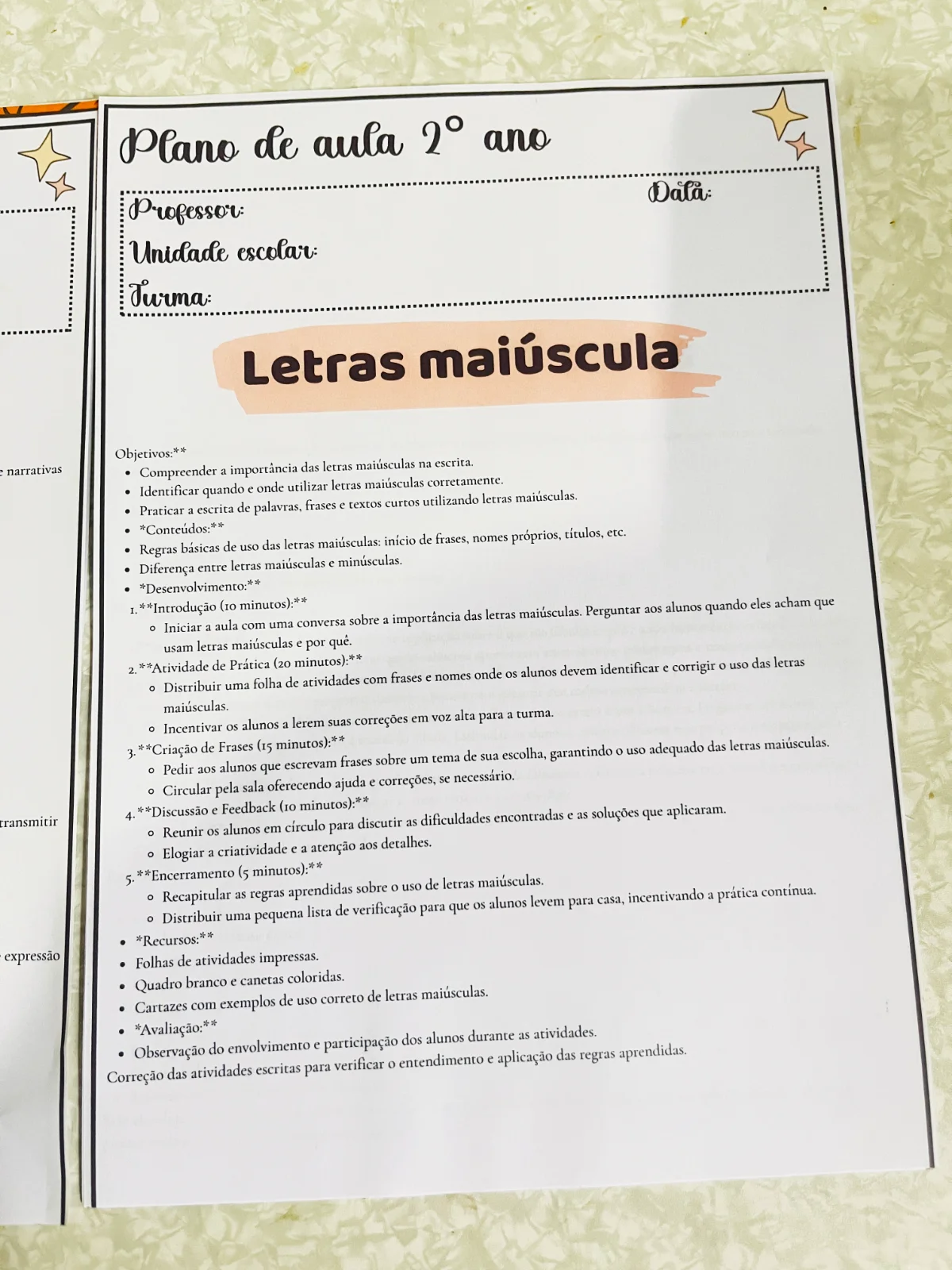 Plano de Aula 2° ANO – Material Pedagógico — amostra 4: Chega de perder horas montando planejamento