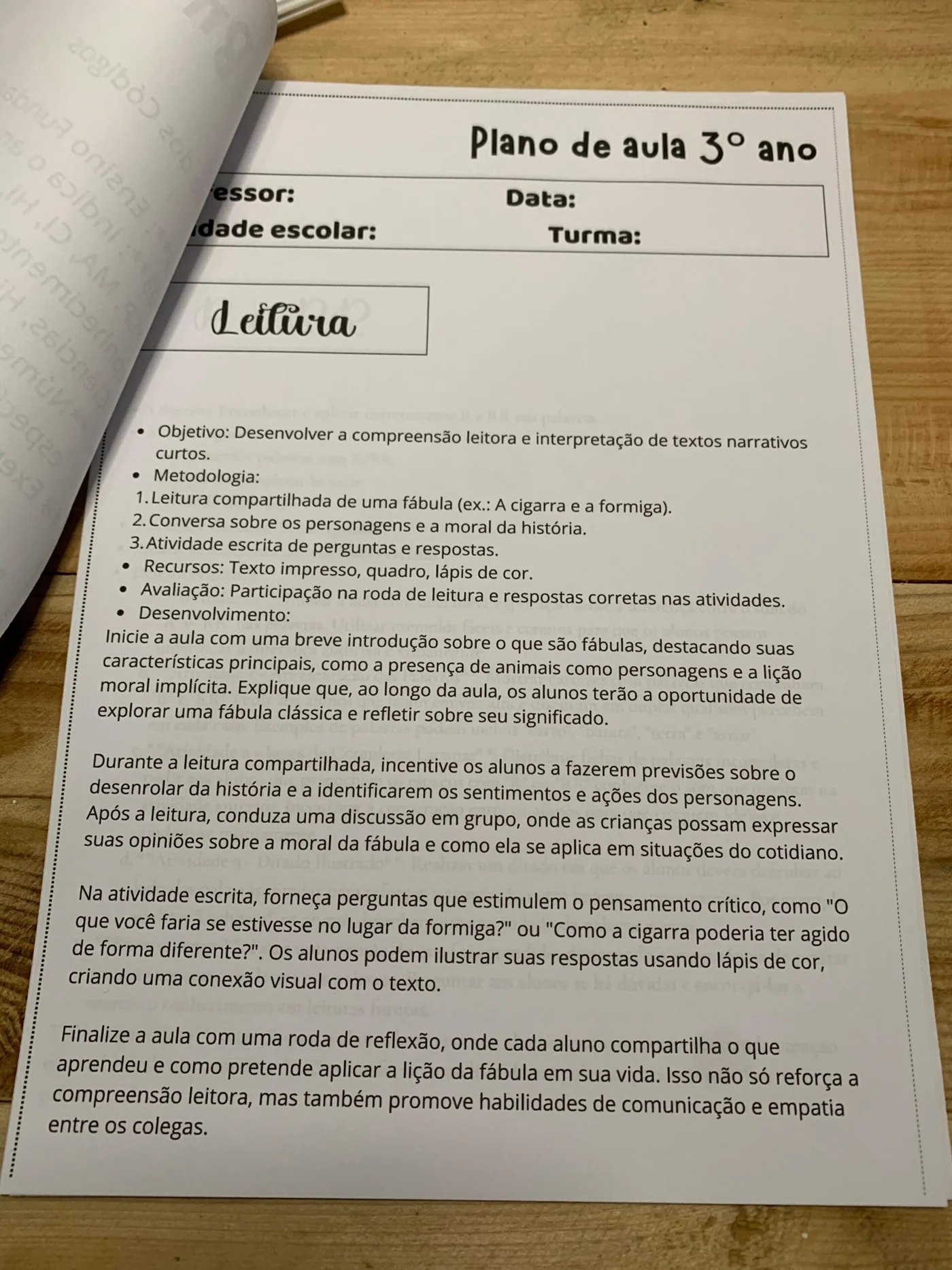 Plano de aula 3 ano — amostra 1: Plano de aula 3º ano ✨📚 Professores do 3º ano, essa é para vocês