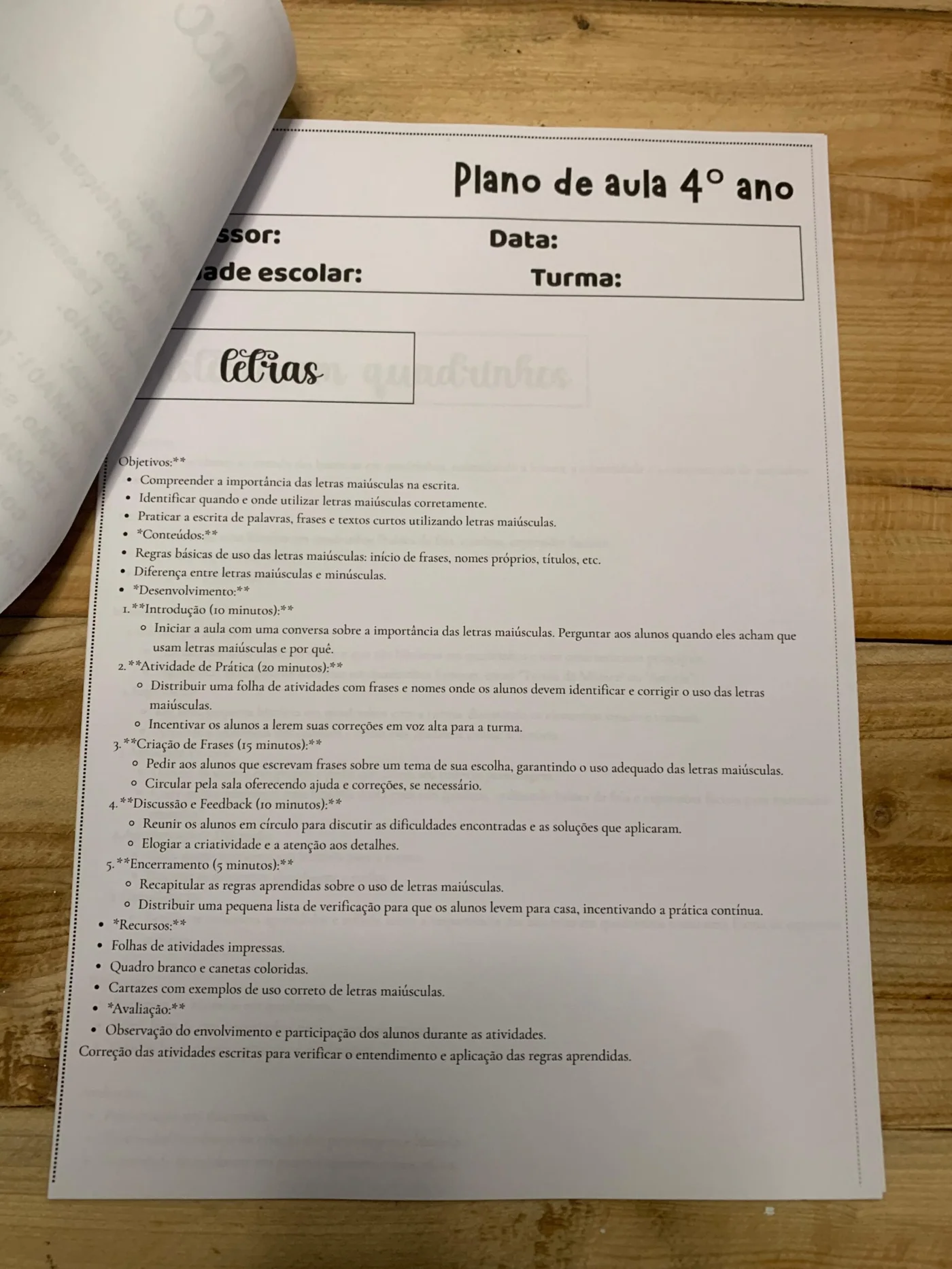 Plano de aula 4 ano fundamental — amostra 1: Plano de aula 4º ano ✨📚 Professores do 4º ano, essa é para vocês