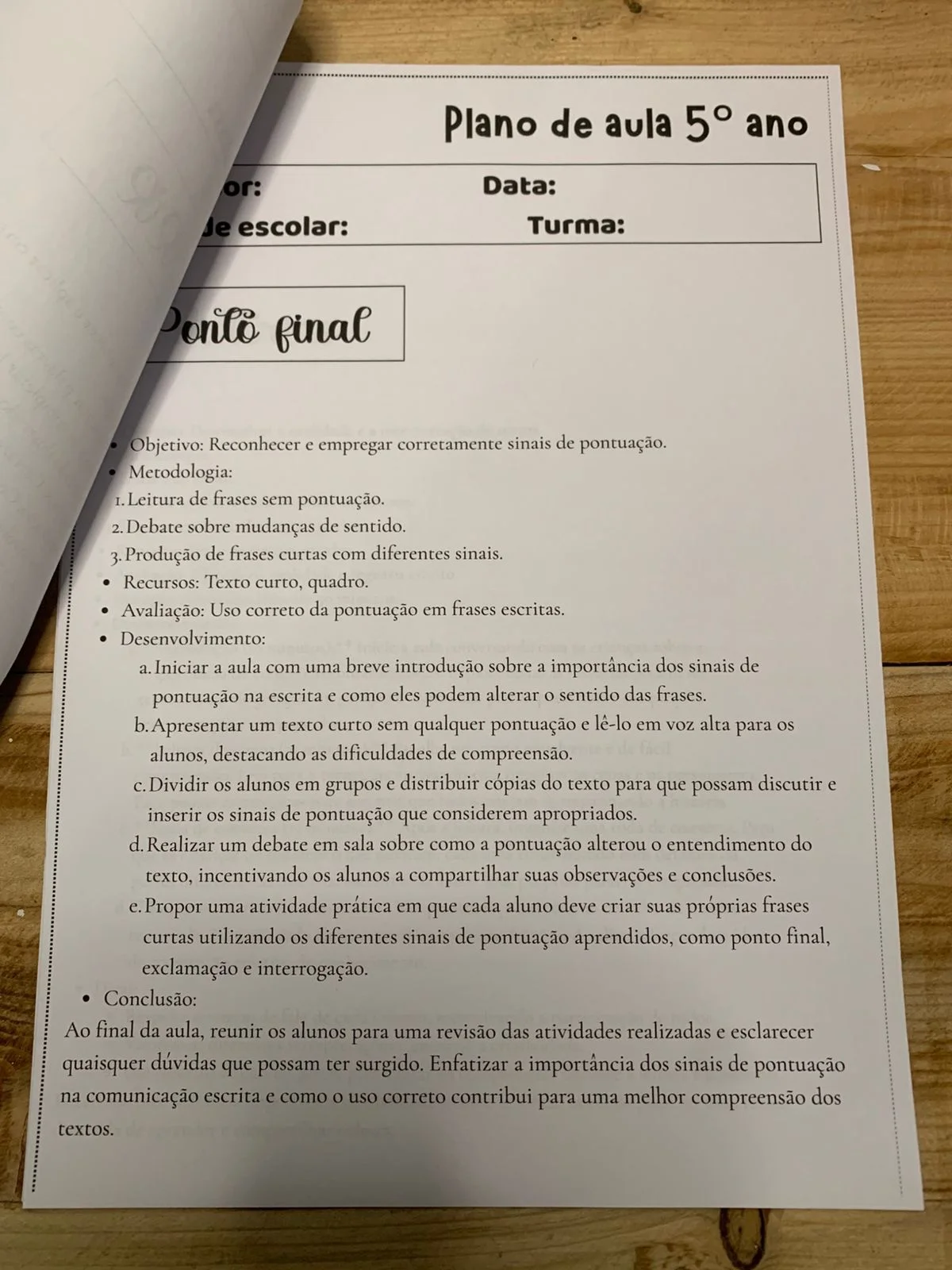 Plano de aula 5 ano — amostra 2: Plano de aula 5º ano ✨📚 Professores do 5º ano, essa é para vocês