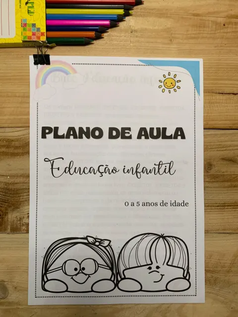 Plano de aula educação infantil — capa do material