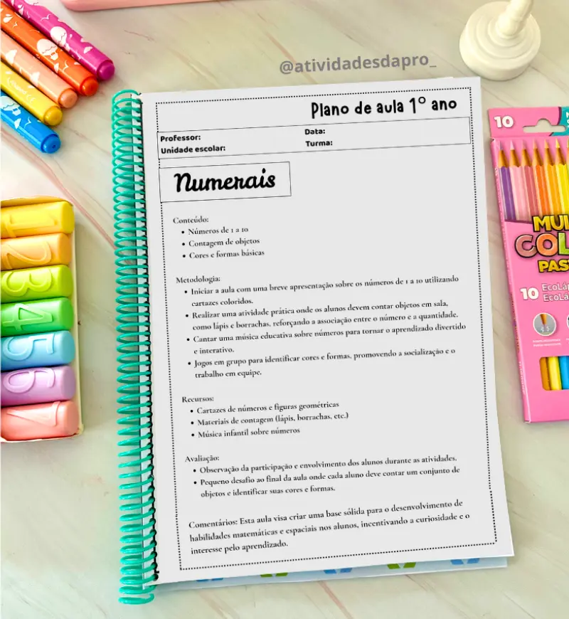 Planos de Aula 1º Ano: 19 Propostas Alinhadas à BNCC em PDF — amostra 1: Planos de aula para o 1º ano com mais organização