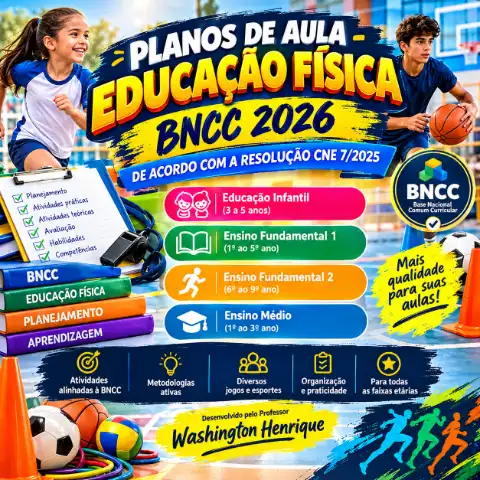 Planos de Aula – Educação Física BNCC 2026 🏃‍♀️ — capa do material