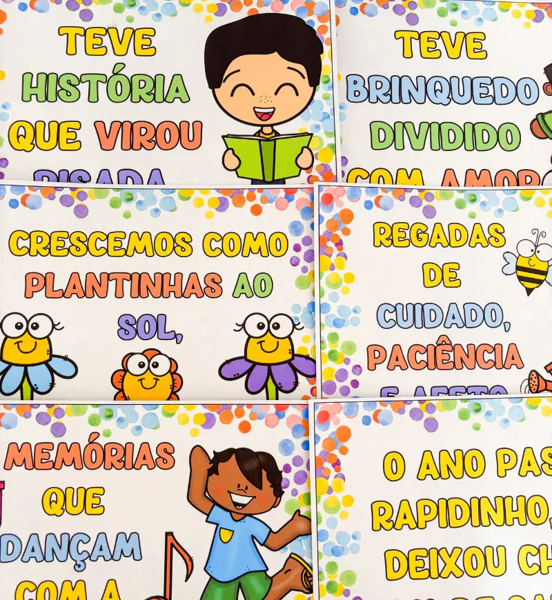 Plaquinhas Aula da Saudade para Encerramento da Educação Infantil — amostra 2: O que vem no material
