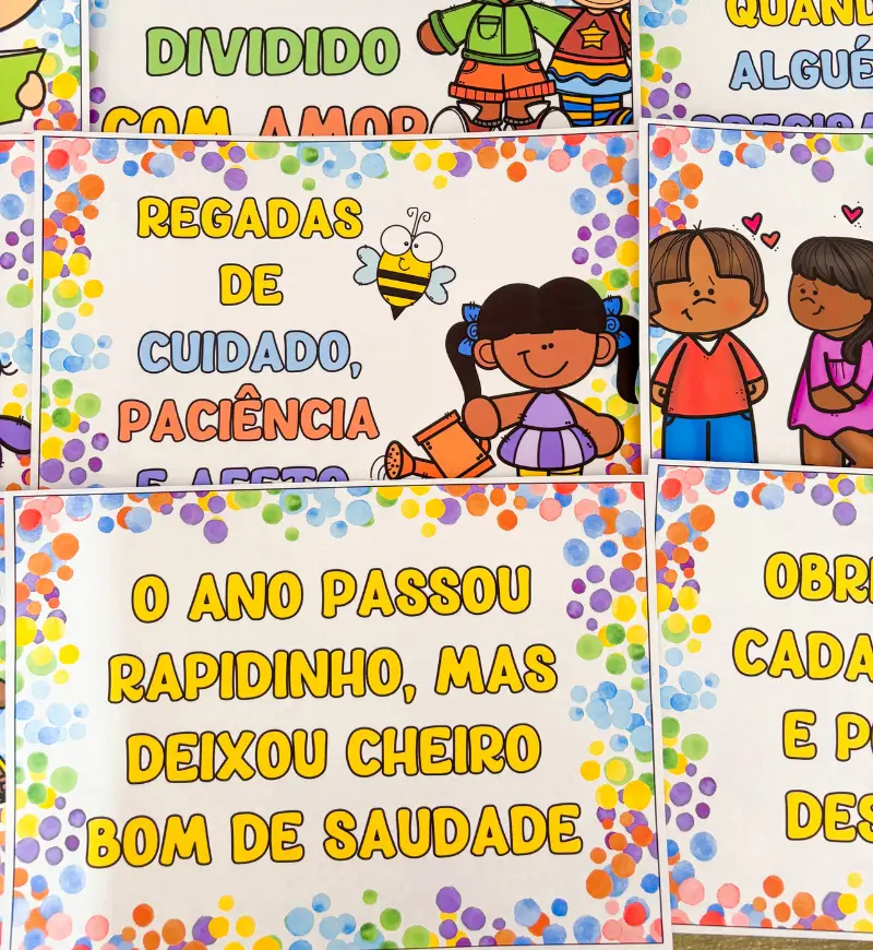 Plaquinhas Aula da Saudade para Encerramento da Educação Infantil — amostra 3: Como usar em sala e no encerramento