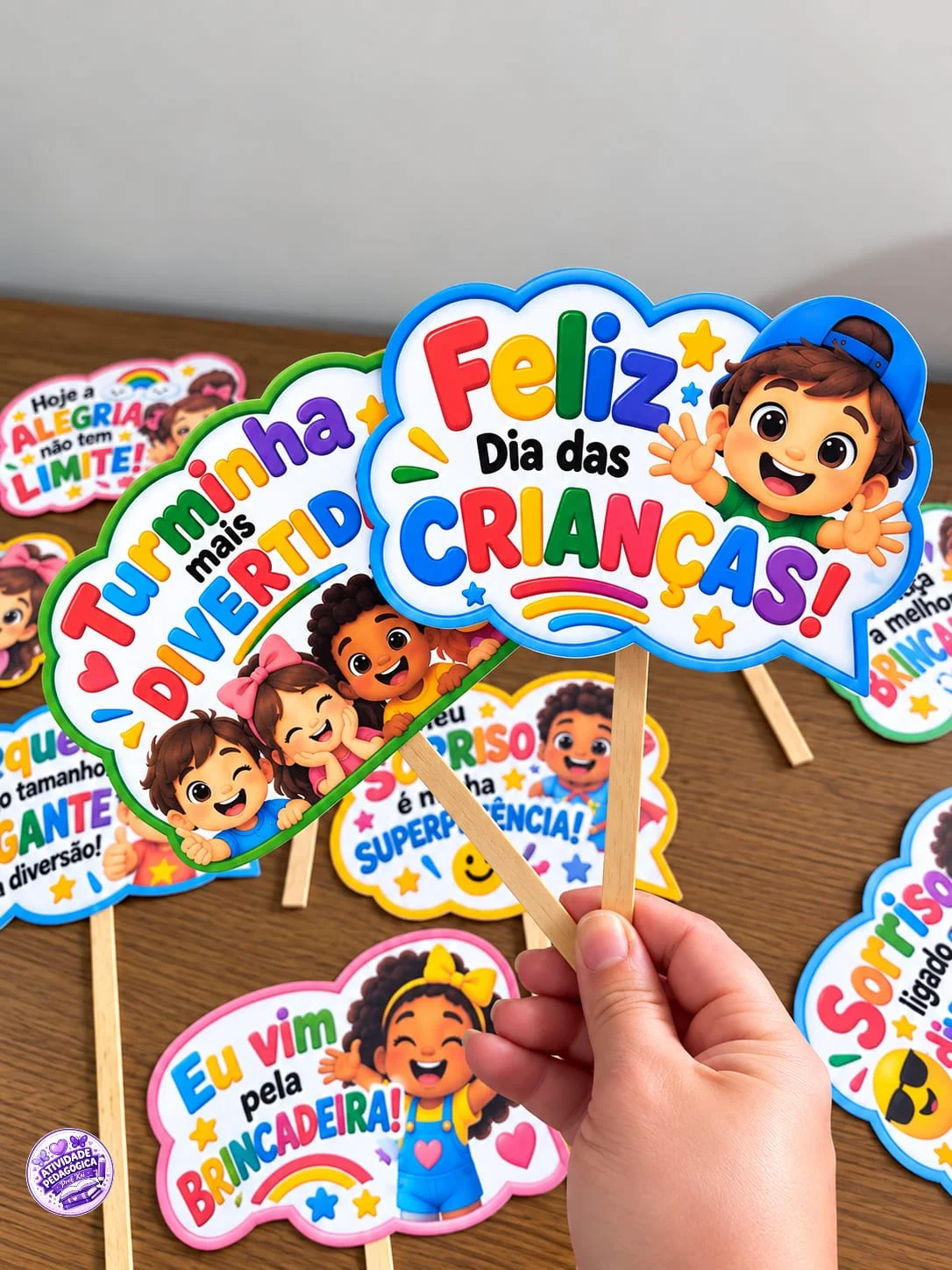 PLAQUINHAS DIVERTIDAS – DIA DAS CRIANÇAS — Datas comemorativas para Todas as séries: Deixe a comemoração ainda mais alegre…