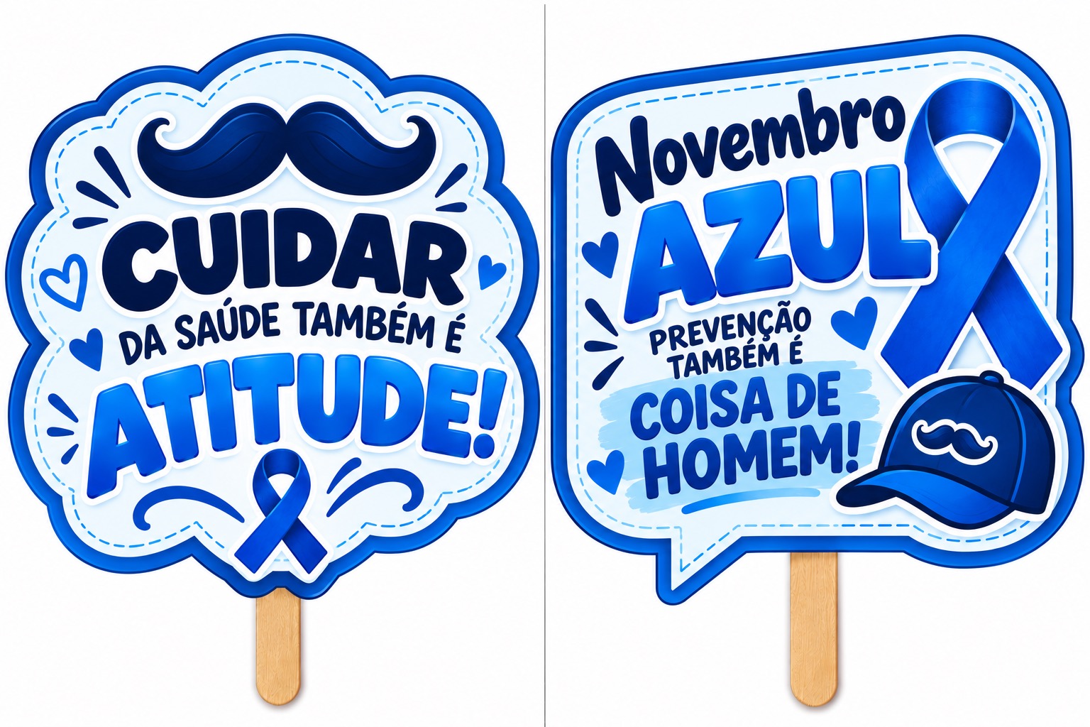 Plaquinhas para Fotos Novembro Azul – 10 Modelos para Imprimir — amostra 2: 10 plaquinhas para fotos do Novembro Azul, com…