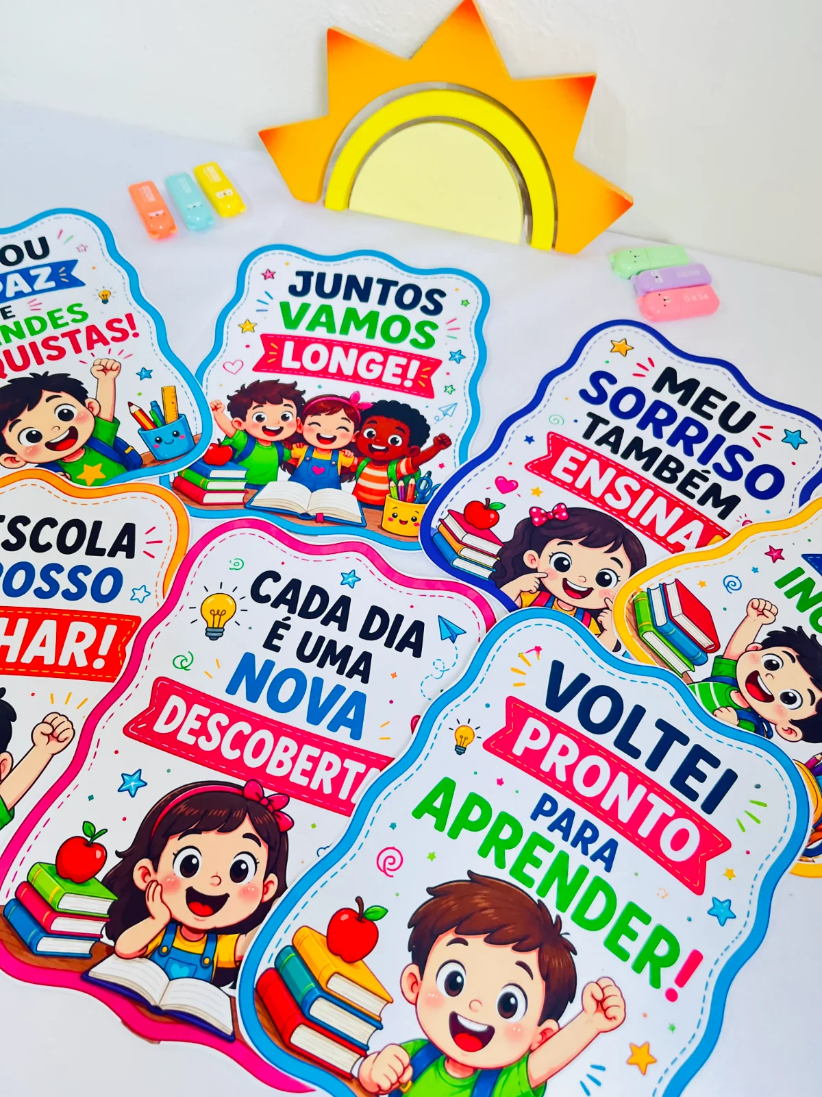 Plaquinhas Volta às Aulas — amostra 3: Transforme o retorno às aulas em um momento inesquecível