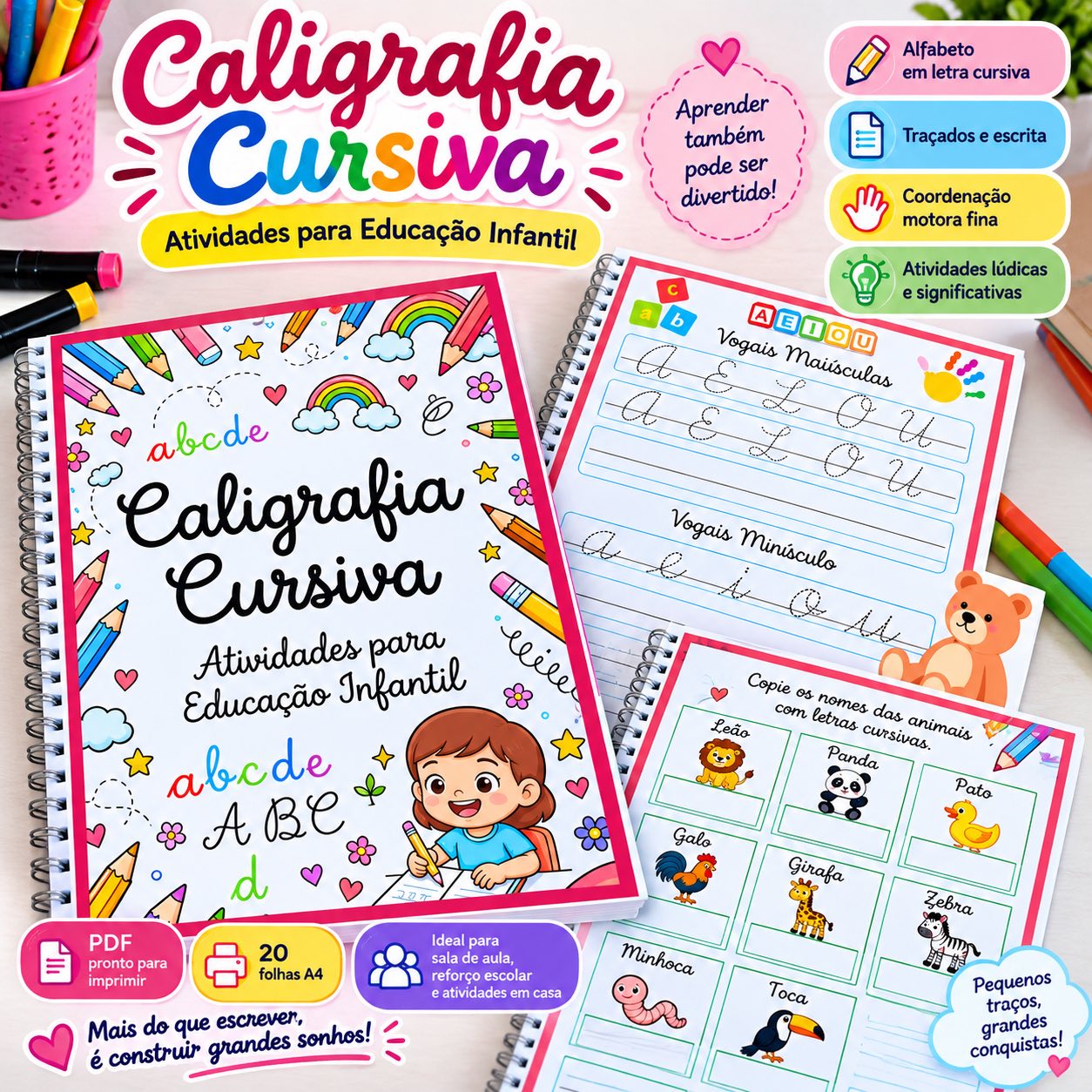PLR — Caligrafia Cursiva: Atividades para Educação Infantil — capa do material