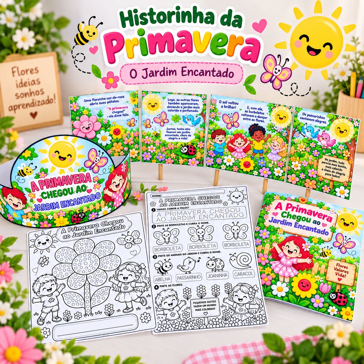 PLR Historinha da Primavera – O Jardim Encantado Anos Iniciais — capa do material