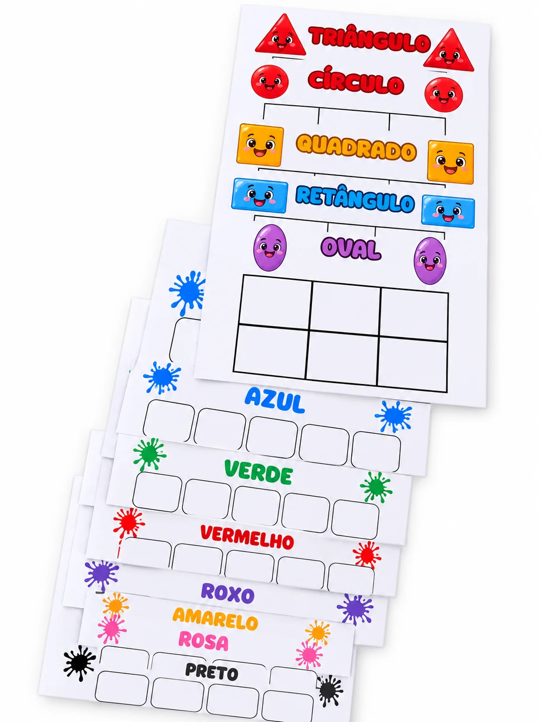 PLR Kit de Atividades Cognitivas Interativas | Pranchas de Cores, Formas Geométricas contae conceito espacial — amostra 1:…