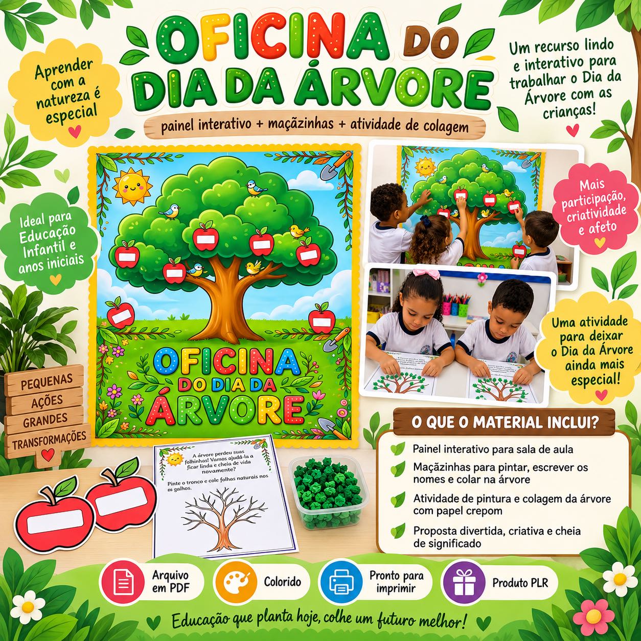 PLR Oficina do Dia da Árvore com Painel e Atividades — capa do material
