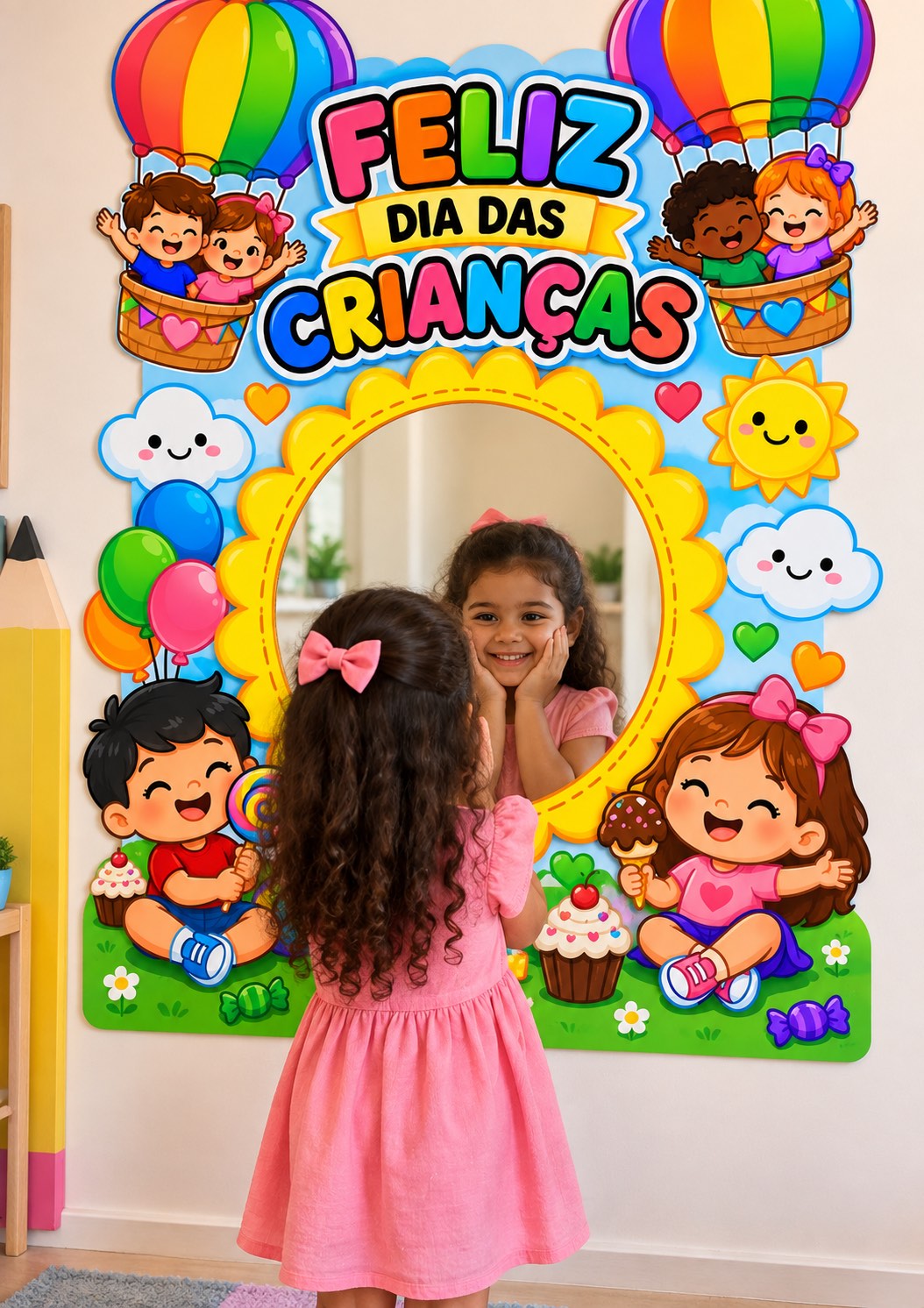 PLR Painel Espelho Feliz Dia das Crianças para imprimir — amostra 2: Painel decorativo e interativo para o Dia das…