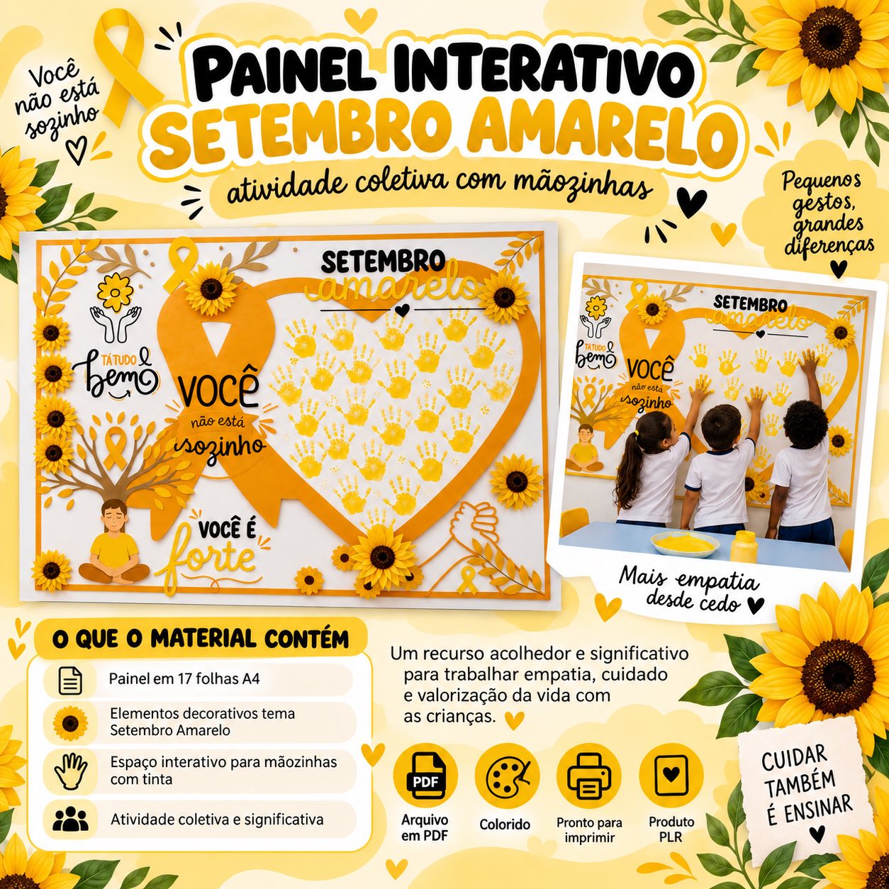 PLR — Painel Interativo Setembro Amarelo — Atividades para Educação Infantil: Painel interativo para trabalhar o Setembro…