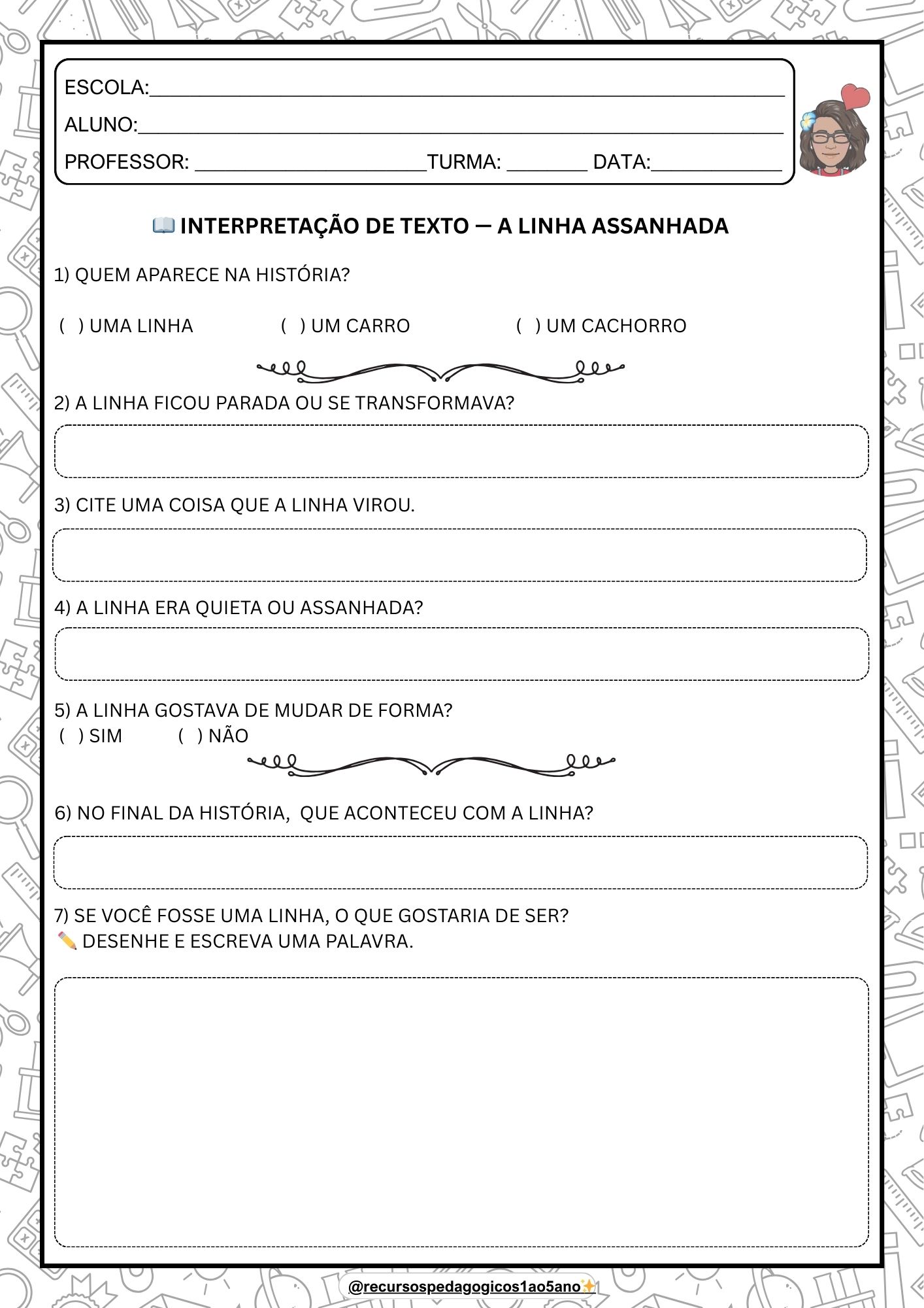 Poema "A linha assanhada" com interpretação — 1º ao 5º ano – PDF para Imprimir | Anos Iniciais — amostra 2: Sobre o Poema…