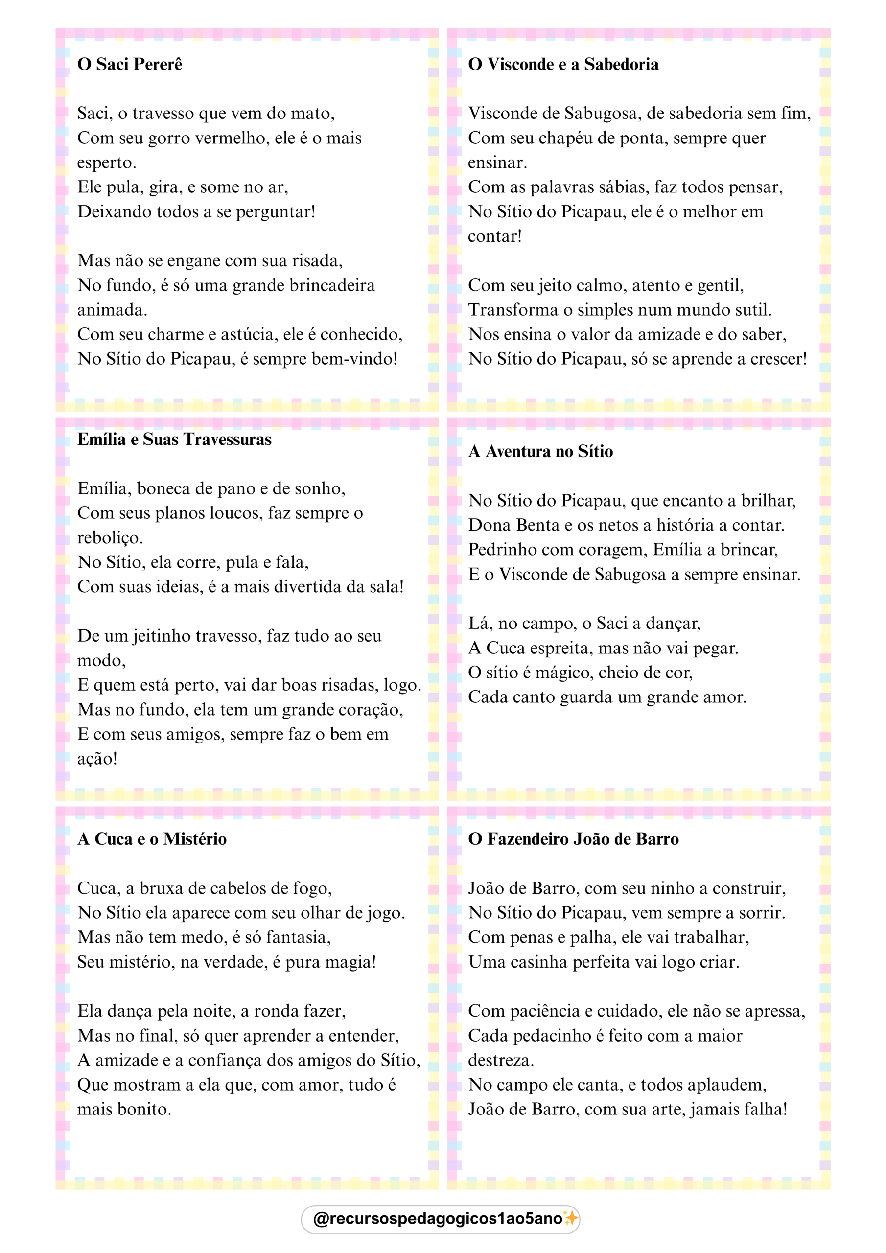 📚🌻 Poesias do Sítio – Atividade de leitura e poesia — amostra 2: 📚 Poesias do Sítio: cartões com poemas infantis para… 📚🌻 Poesias do Sítio – Atividade de leitura e poesia — amostra 2: 📚 Poesias do Sítio: cartões com poemas infantis para…
