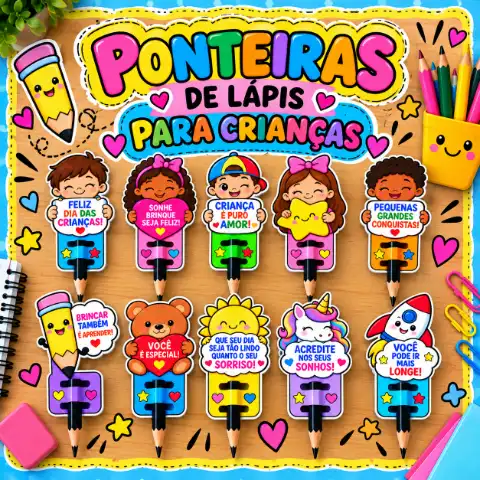 Ponteiras para Lápis – Lembrancinha Dia das Crianças — capa do material