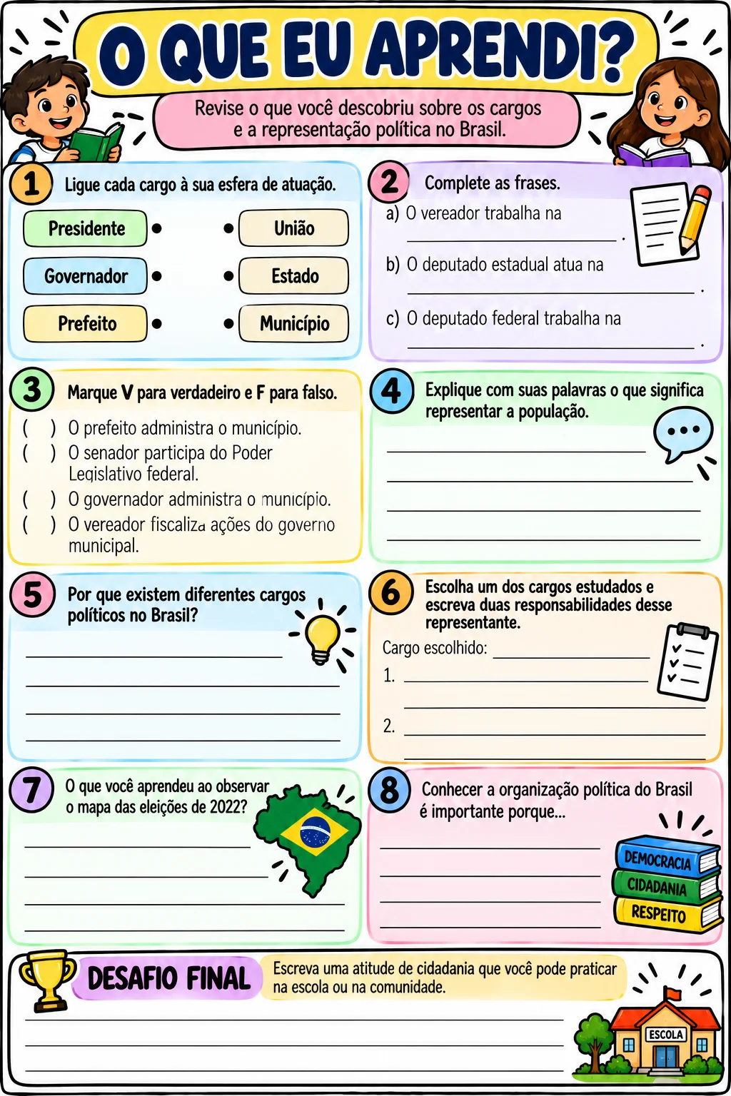 Por Dentro da Política – Cargos, Funções e Representantes do Brasil — amostra 3: Material pedagógico para compreender os…