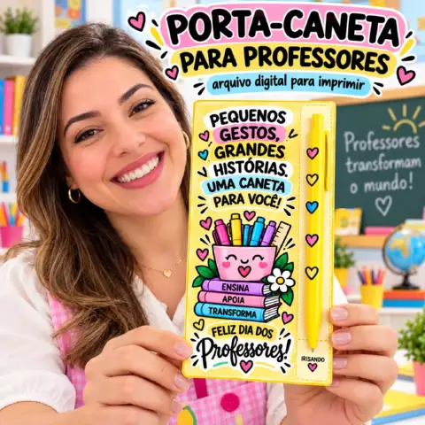Porta-Caneta Dia dos Professores + Tags para Imprimir — amostra 3: Uma lembrancinha prática, bonita e cheia de carinho para…