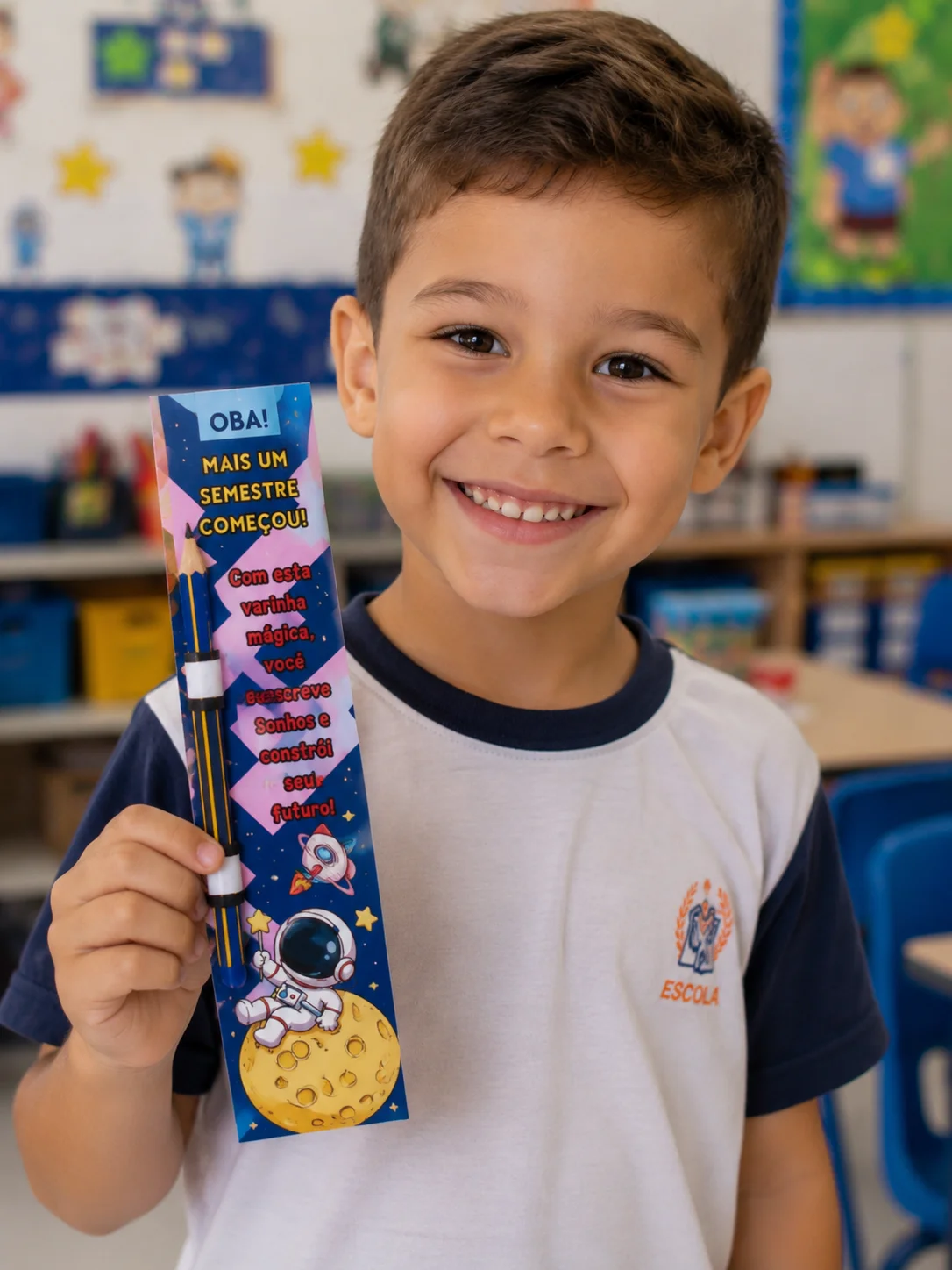 Porta-Lápis Astronauta – Lembrancinha Volta às Aulas — amostra 1: Lembrancinha porta-lápis no tema Astronauta, com 4…