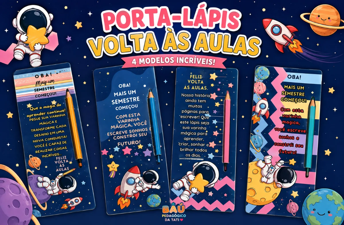 Porta-Lápis Astronauta – Lembrancinha Volta às Aulas — Datas comemorativas para Educação Infantil: Lembrancinha porta-lápis…