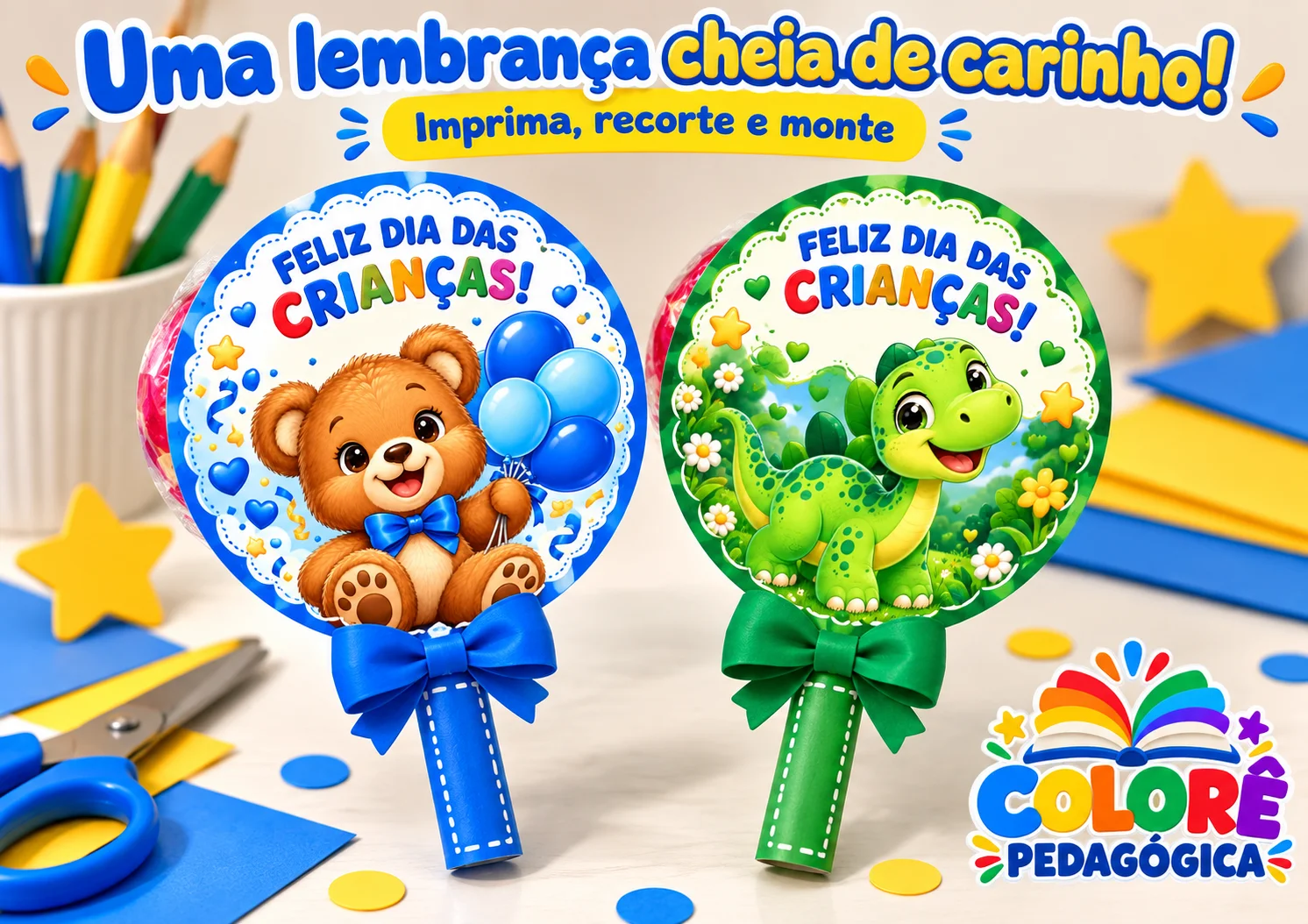 Porta-Pirulitos Dia das Crianças – 8 Modelos Coloridos em PDF. — amostra 1: 🌈 Uma lembrancinha especial para celebrar o…