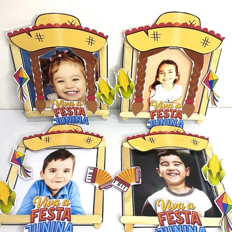 Porta-Retrato Junino Editável no Canva | Lembrancinha Festa Junina Infantil — amostra 5: 🌽✨ Porta-Retrato Junino ✨🌽 Um…