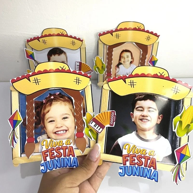 Porta-Retrato Junino Editável no Canva | Lembrancinha Festa Junina Infantil — capa do material