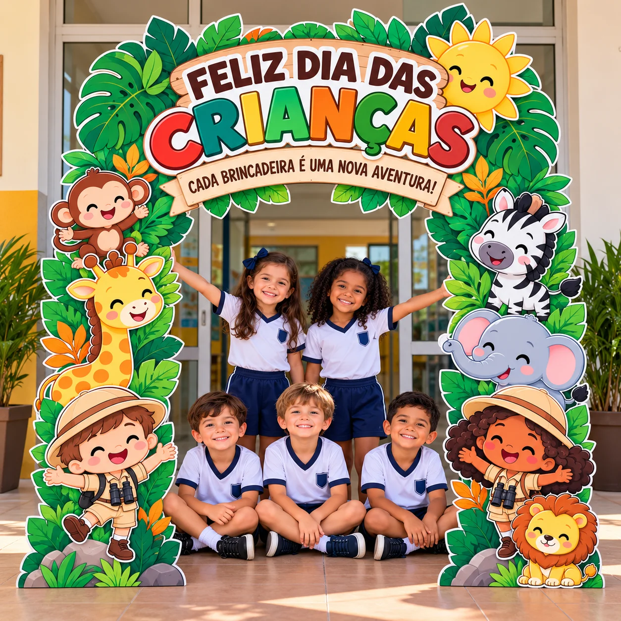 Portal Safari Dia das Crianças – Decoração Escolar — amostra 3: 🦁🌿 Prepare a escola, receba as crianças com alegria e… Portal Safari Dia das Crianças – Decoração Escolar — amostra 3: 🦁🌿 Prepare a escola, receba as crianças com alegria e…