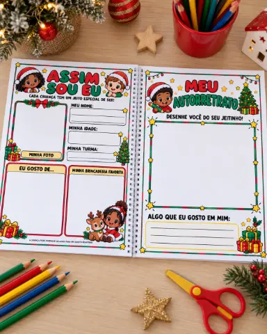 Portfólio natalino para Educação Infantil PDF para imprimir — amostra 2: O que vem no material
