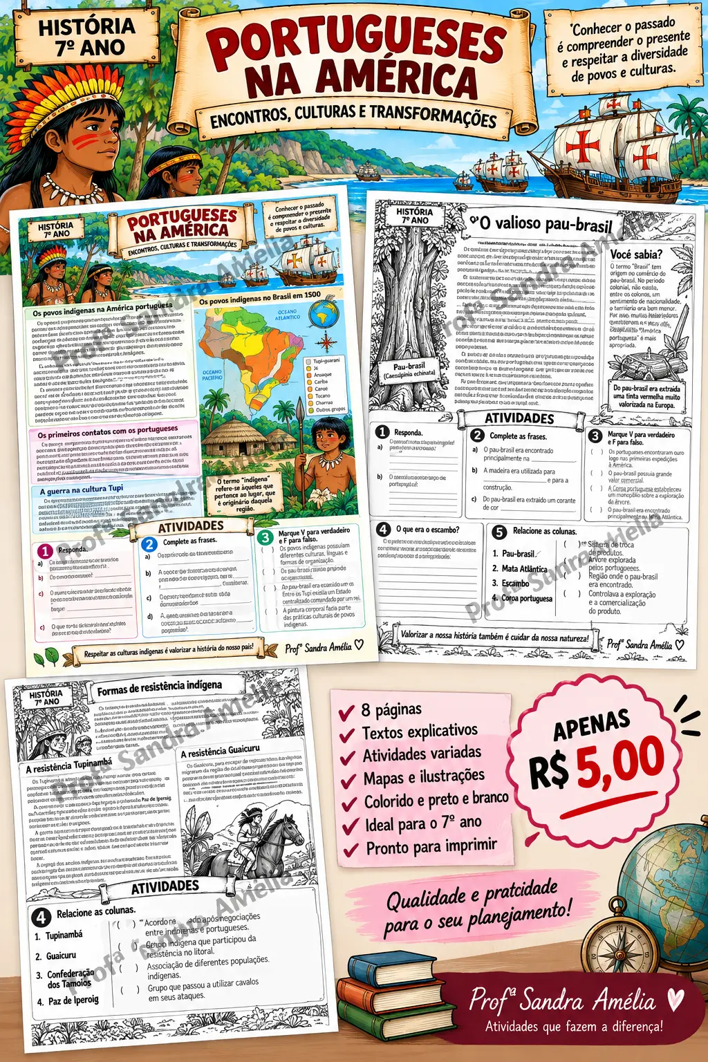 Portugueses na América – Material Pedagógico — História para Fundamental II (6º–9º): Portugueses na América | História – 7º…