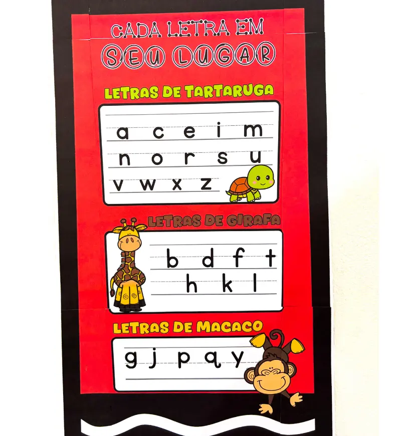 Posição das Letras na Linha: Guia Visual para Alfabetização — amostra 3: Como usar em sala de aula