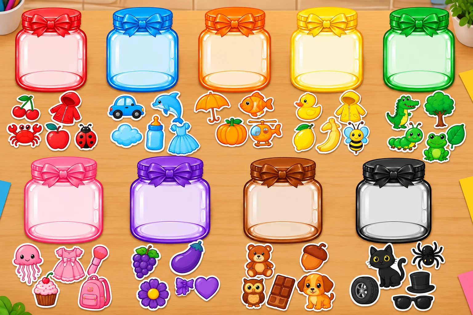 Pote Correspondência de Cores – Jogo Pedagógico para Educação Infantil — amostra 1: 🎨🌈 POTE CORRESPONDÊNCIA DE CORES –…