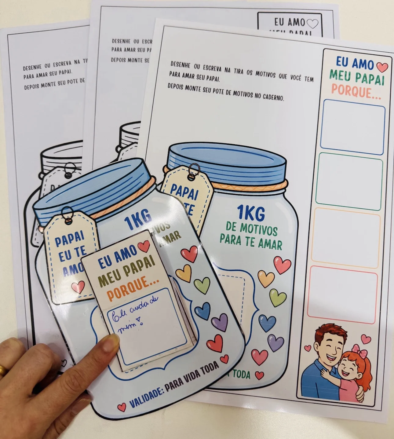 Pote de motivos para amar o papai dia dos pais — Datas comemorativas para Educação Infantil: POTE DE MOTIVOS PARA AMAR O…