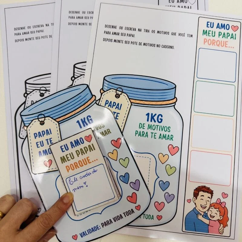 Pote de Motivos para Amar o Papai em PDF | Lembrancinha Dia dos Pais para Imprimir — amostra 3: Uma lembrancinha afetiva e…