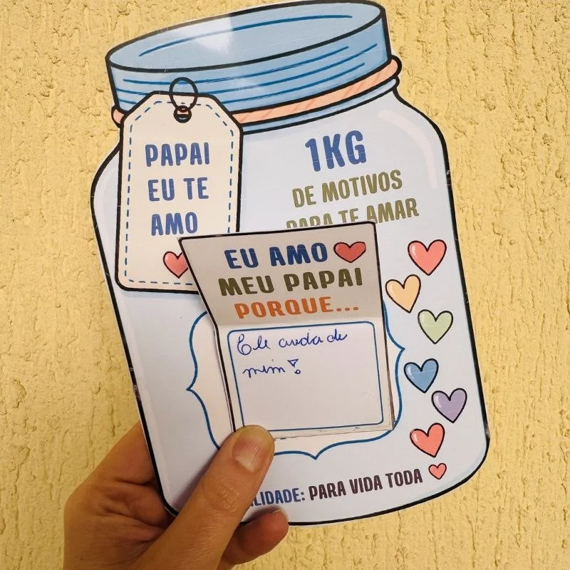 Pote de Motivos para Amar o Papai em PDF | Lembrancinha Dia dos Pais para Imprimir — amostra 4: Uma lembrancinha afetiva e…
