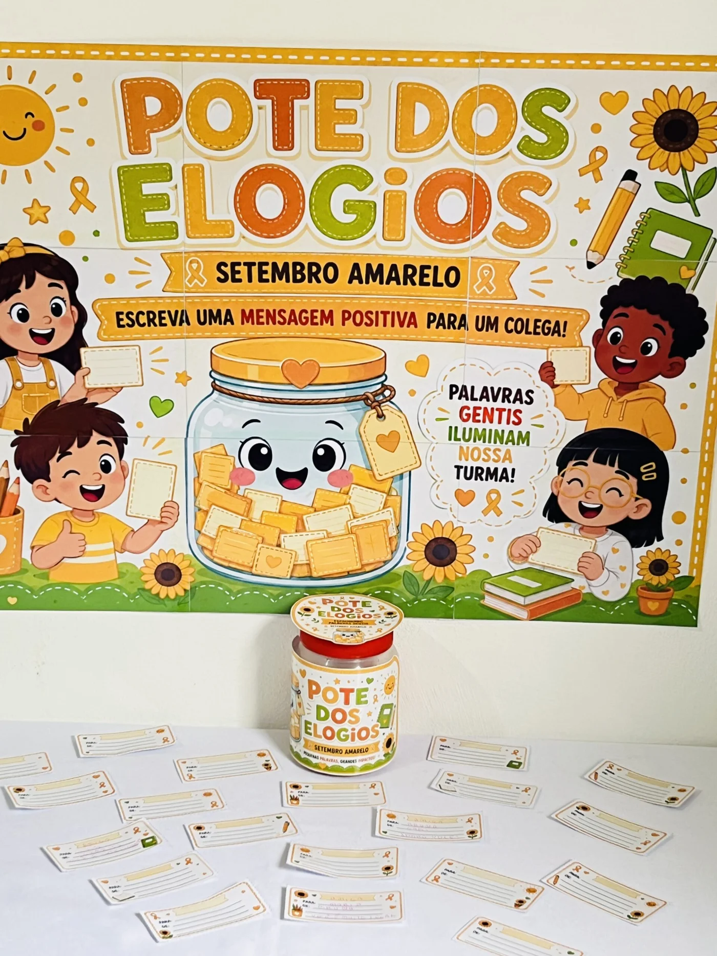 Pote dos Elogios – Atividade para o Setembro Amarelo na Escola | PDF para Imprimir — amostra 1: Pote dos Elogios –…