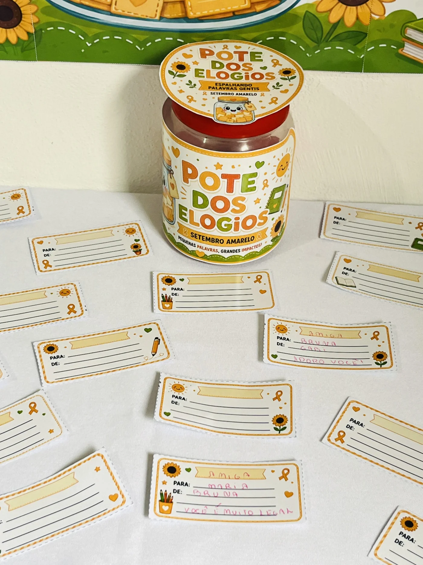 Pote dos Elogios – Atividade para o Setembro Amarelo na Escola | PDF para Imprimir — amostra 2: Pote dos Elogios –…