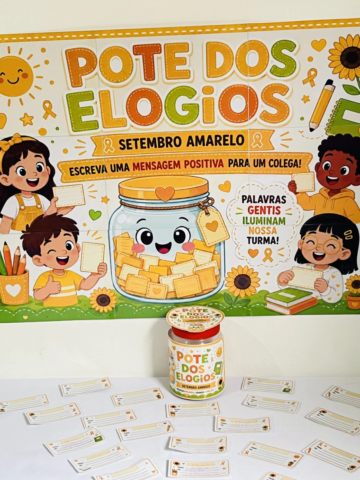 Pote dos Elogios – Atividade para o Setembro Amarelo na Escola | PDF para Imprimir — amostra 4: Pote dos Elogios –…