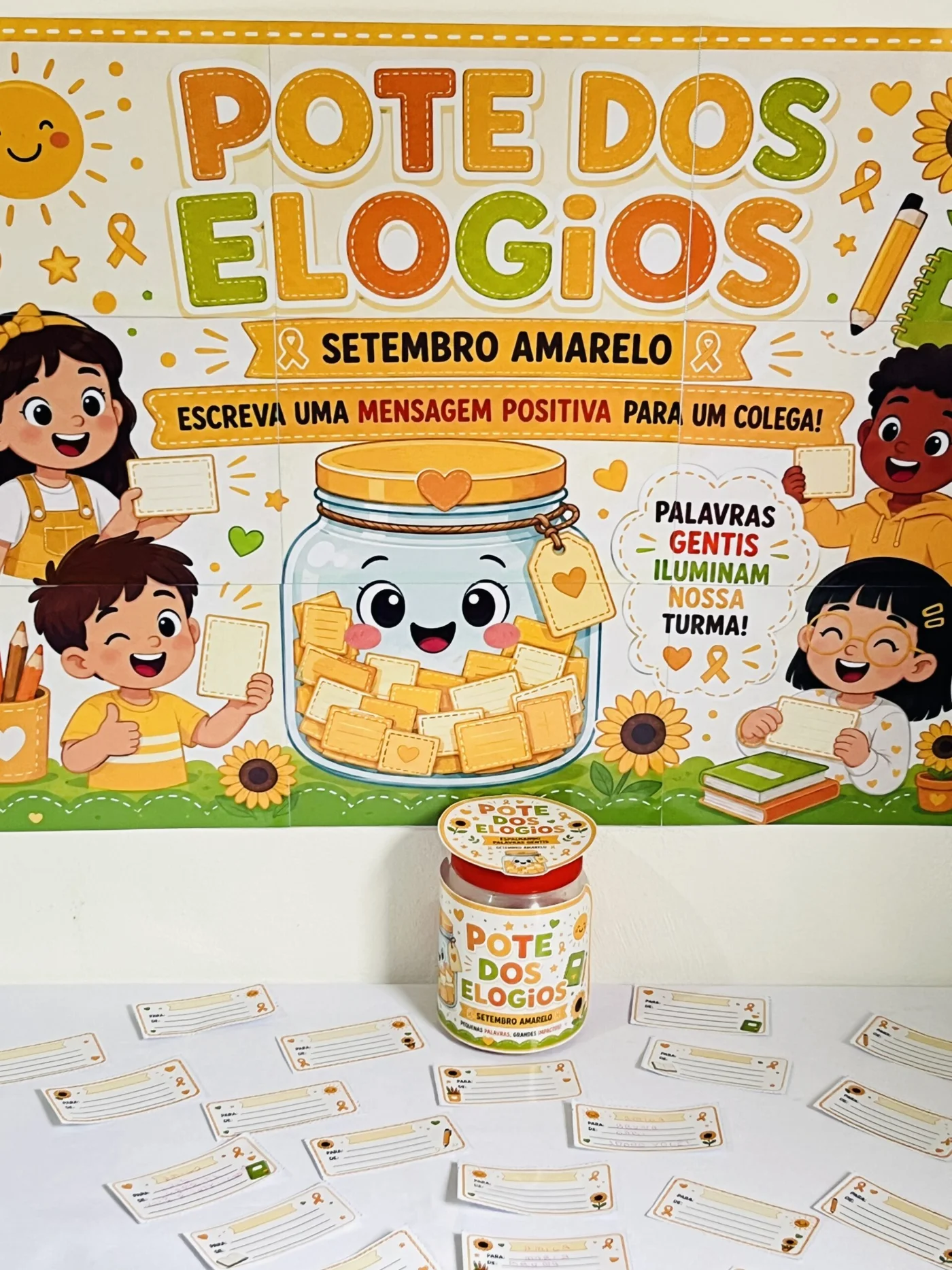 Pote dos Elogios – Atividade para o Setembro Amarelo na Escola | PDF para Imprimir — amostra 5: Pote dos Elogios –…