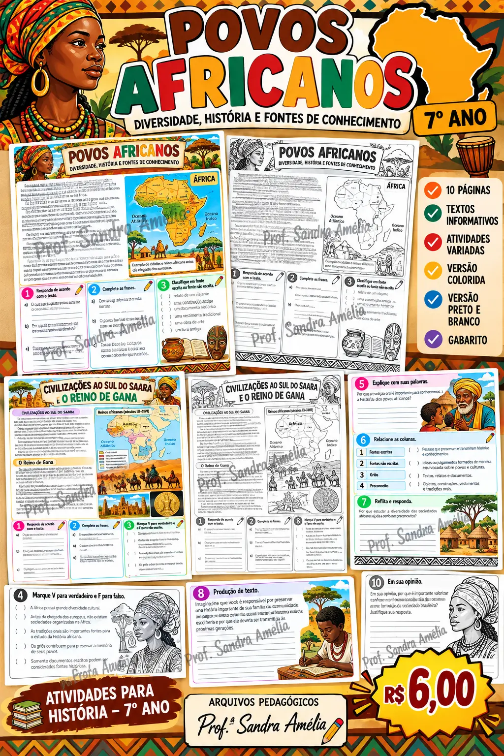 Povos Africanos – PDF para Imprimir | 7º ano — História para Fundamental II (6º–9º): Material pedagógico elaborado para…