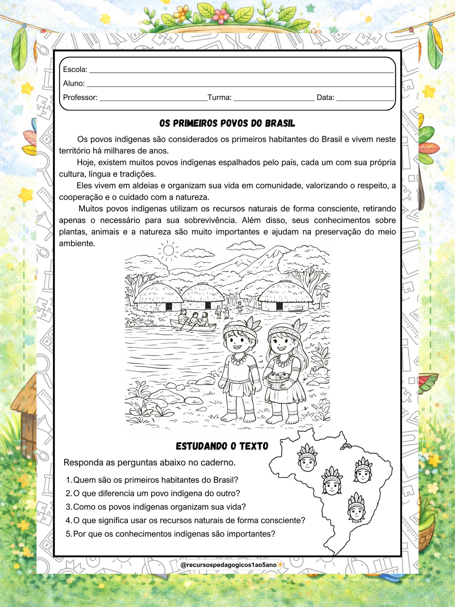 Povos indígenas em ação – do 1º ao 5º ano! | Alfabetização — amostra 4: Povos indígenas em ação + mini maquete interativa –…