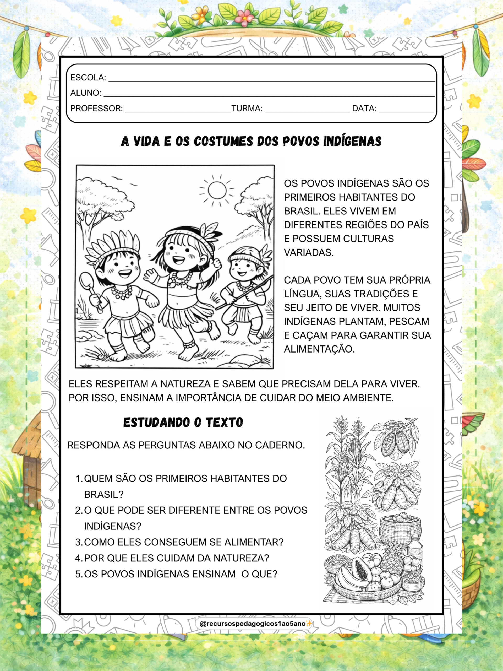 Povos indígenas em ação – do 1º ao 5º ano! | Alfabetização — amostra 5: Povos indígenas em ação + mini maquete interativa –…