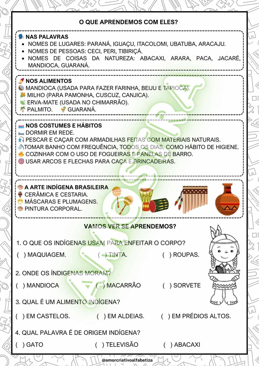 Povos indígenas em ação – do 1º ao 5º ano! | Alfabetização — amostra 7: Povos indígenas em ação + mini maquete interativa –…