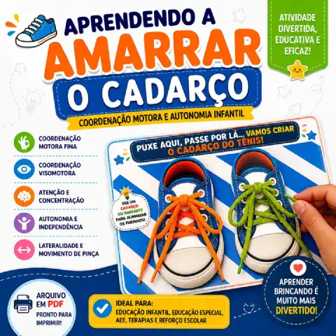 Prancha de Alinhavo do Tênis – Coordenação Motora e Autonomia Infantil — capa do material