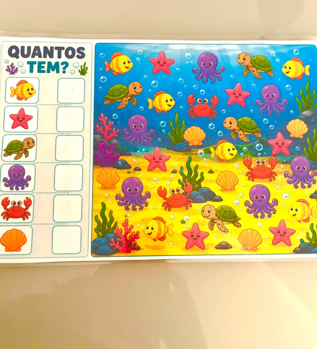 Prancha Quantos são? Fundo do Mar: Alfabetização — amostra 3: Uma atividade simples, divertida e que transforma a…