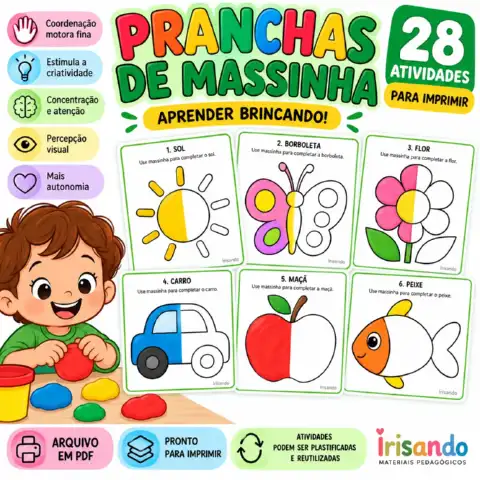 Pranchas de Massinha – 28 Atividades Educativas | Irisando — capa do material