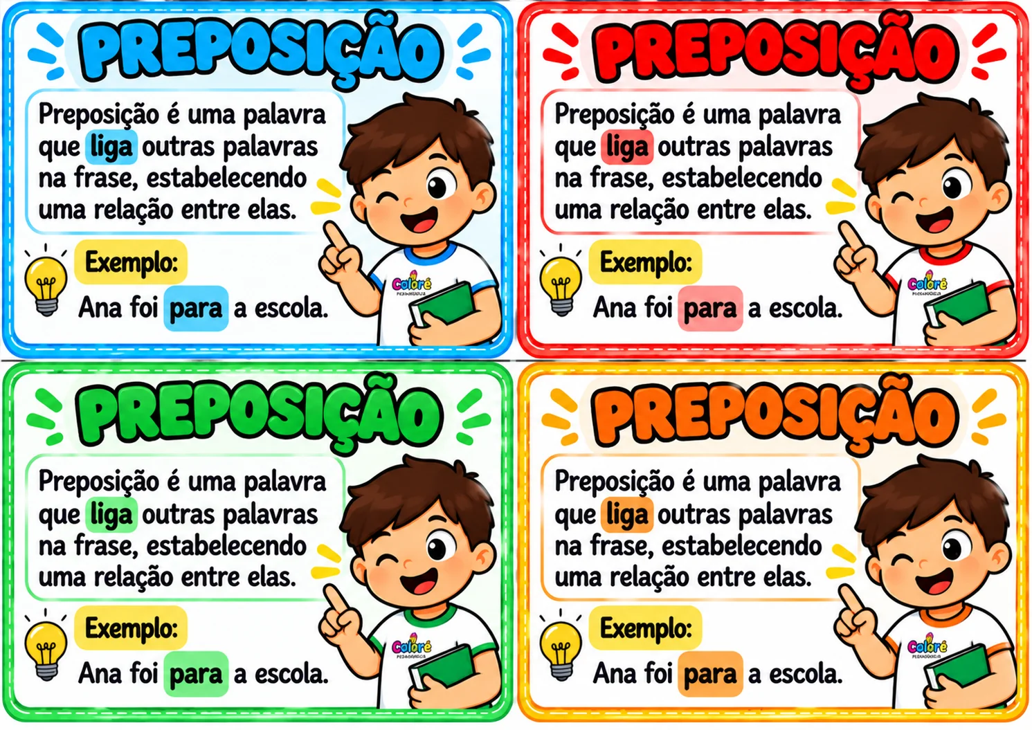 Preposição 3º Ano – 2 Folhas de Conceitos para Colagem no Caderno | — amostra 1: O QUE VOCÊ RECEBERÁ