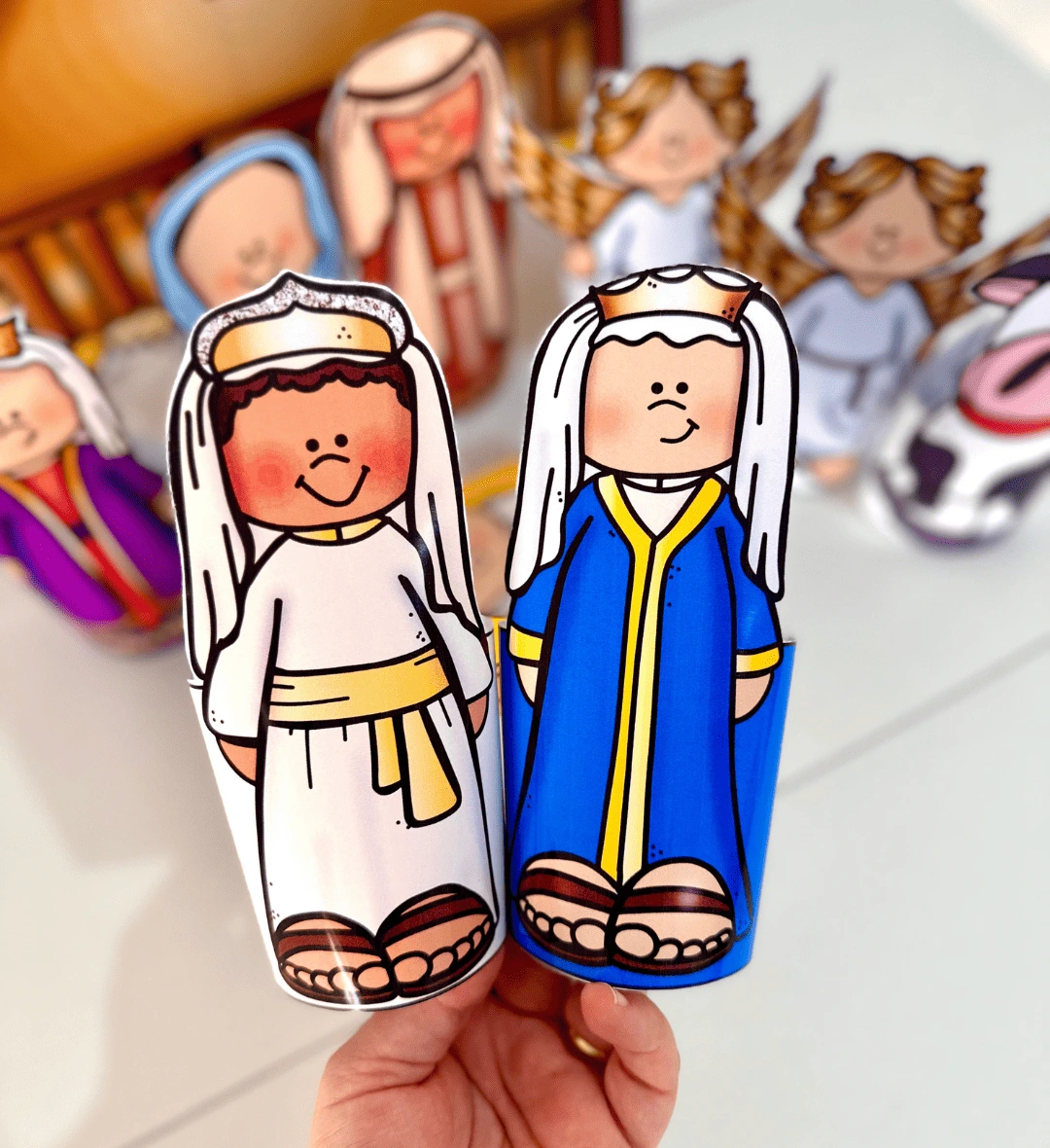 Presépio 3D Colorido em PDF para Imprimir e Montar — amostra 1: Presépio 3D colorido para imprimir