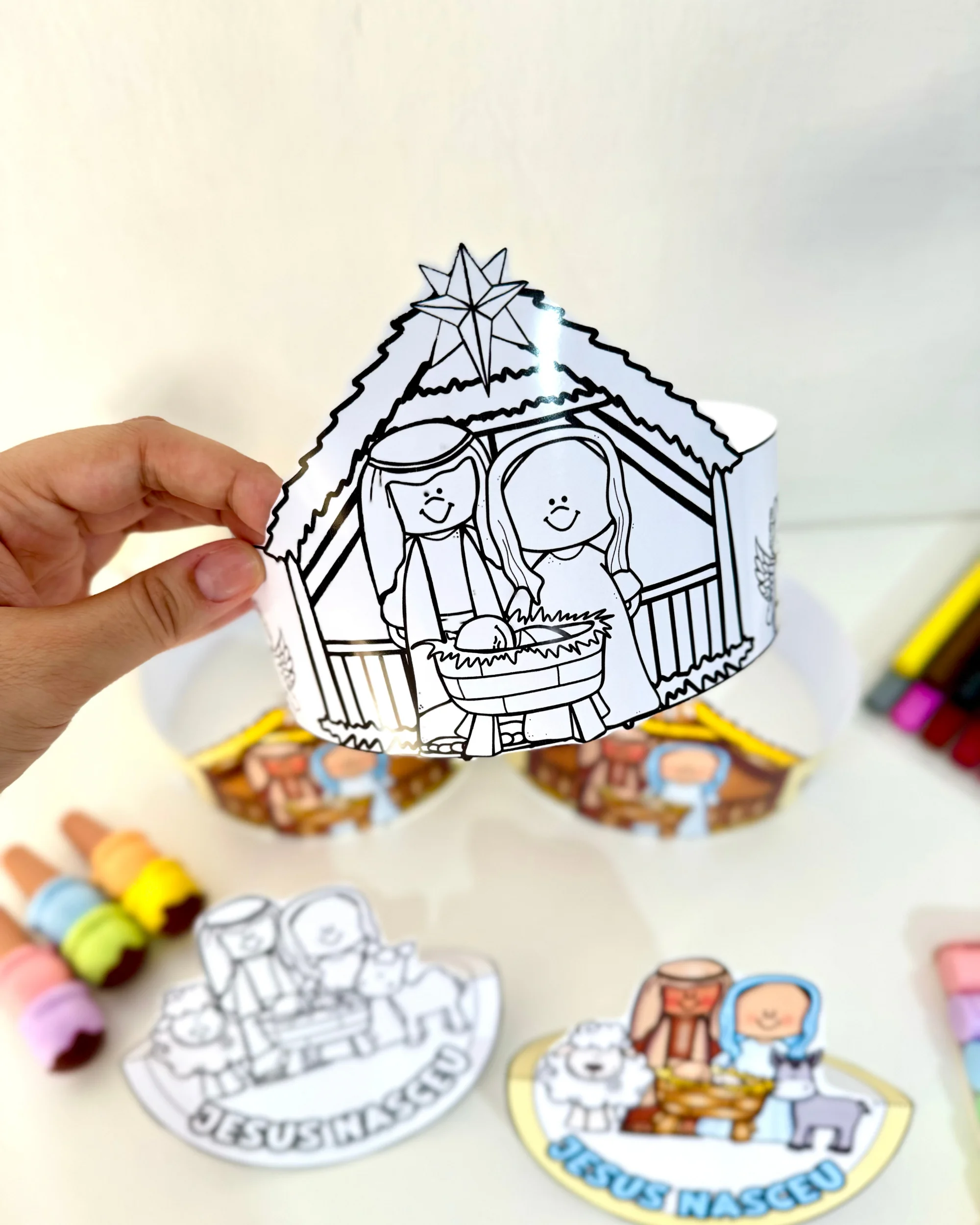 Presépio Dançante e Coroa de Natal para Educação Infantil — amostra 1: Recurso de Natal com presépio dançante e coroa…